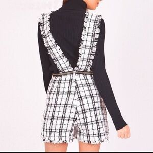 Glamaker Black and White Plaid Romper